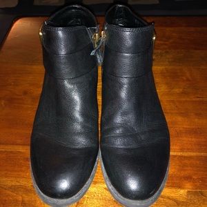 Black leather boots